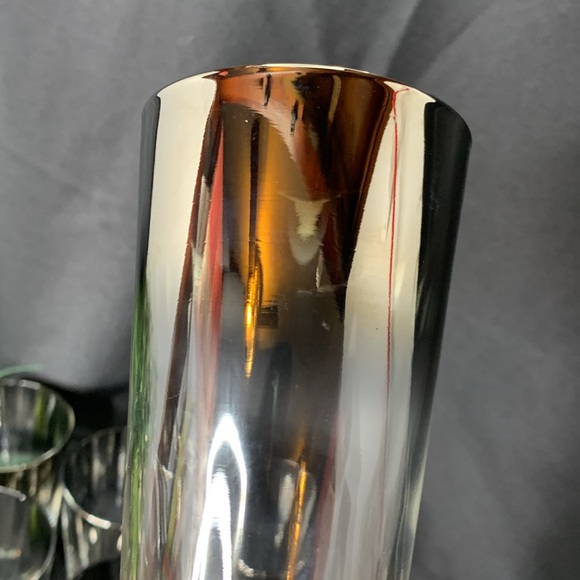 Set of 6 Vintage MCM Dorothy Thorpe Silver Fade Highball glasses - Picture 4 of 7